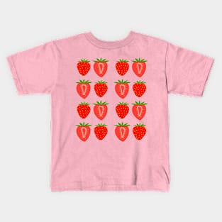 Cute Strawberry Pattern Boho Art Kids T-Shirt